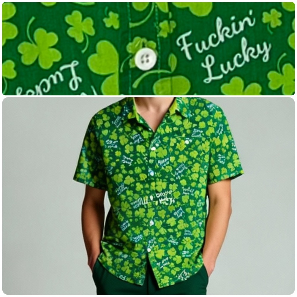 Men's Spencer's St.‎ Patrick's Day "F*ckin' Lucky" -- M
